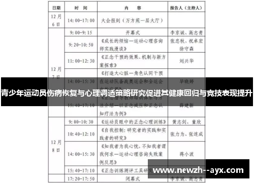 青少年运动员伤病恢复与心理调适策略研究促进其健康回归与竞技表现提升